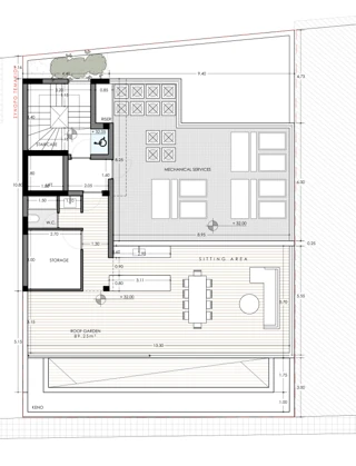 Aola Offices roof garden architectural plan